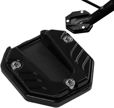 Motorfiets Stand Pad - Zijstandaard Ondersteuning - Veilig Parkeren - Antislip Anti-Zink - 6 x 5.5 cm - Zwart