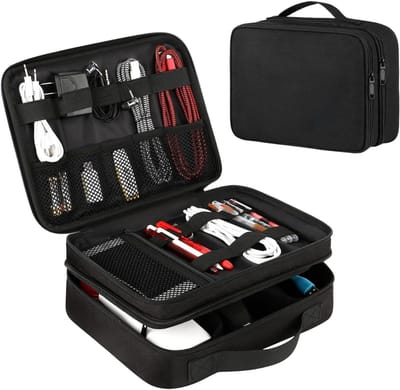 Quvo® Kabel Organiser Tas - Organizer Tas - Zwart- 27cm x 20cm x 9cm