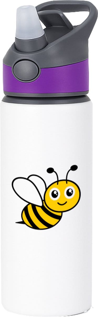 Hacebo® - Bijen waterfles met rietje paars - Bij - Dieren liefhebbers - Insecten - dieren - water fles - 650ML