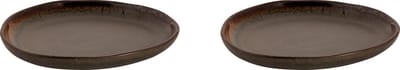 Palmer - David Mucky - Bord - 2 stuks - ø 17 cm - Bruin - Stoneware - Bordenset