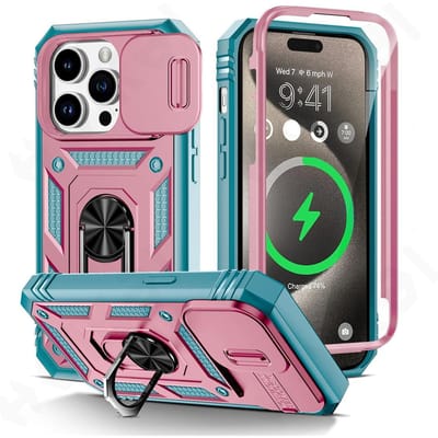 Coque pour iPhone 15 14 13 12 11 Pro XS Max XR 8 7 Plus, glissière de caméra, Protection blindée de qualité militaire, housse d'armure rotative à 360 degrés iPhone XR black