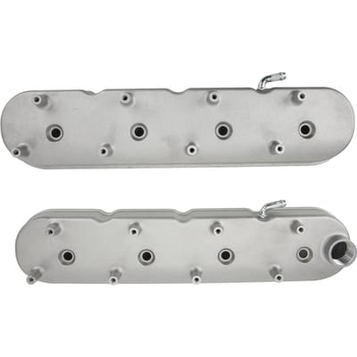 2 Stuks Motor Kleppendeksel Gegoten Aluminium Zilver Matte Afwerking met Veerpotenbeugel Oliedop voor LS LS1 LS2 LS3 LS6 LS7 5.3 white