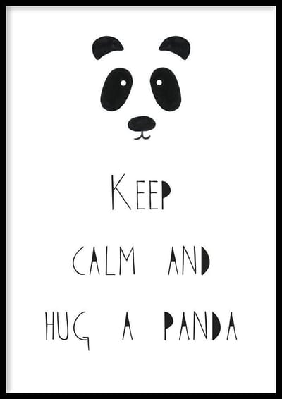 Poster – Hug A Panda - 30x40cm - Kinderposters - WALLLL