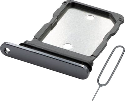 MMOBIEL Dual Simkaart Houder Compatibel met Google Pixel 8 Pro – Sim Tray - Dubbele Simkaarthouder Vervanging – Sim Card Tray - Incl. Sim Pin en Waterdichte Rubberen Ring - Zwart