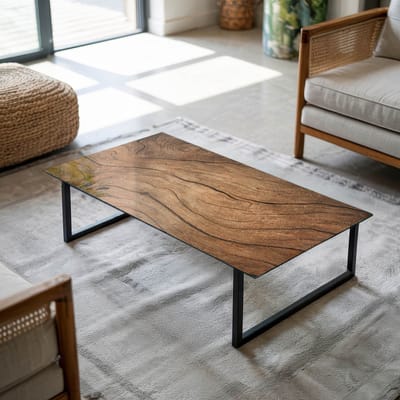Coloray Tafelblad - Tuintafelblad - 100x50 cm - Bruin - Rechthoek Glazen Tafelblad - Tafelblad Voor Buiten - Buiten Tafelblad - Los Tafelblad - Tafelblad Glas woonkamerdecoratie