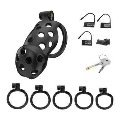 Rimba Toys - P-Cage PC03 - Kunststof Kuisheidskooi - Peniskooi - Chastity - Zwart