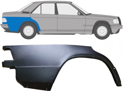 Reparatiepaneel achterspatbord voor Mercedes 190 W201 1982-1993 / Rechts