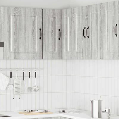 vidaXL - Keukenwandhoekkast - Kalmar - bewerkt - hout - grijs - sonoma - eiken