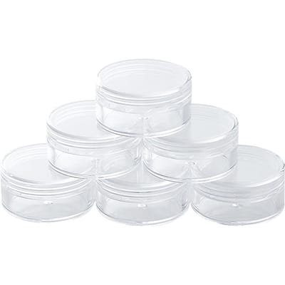 Petits étuis ronds 6 Crème Vernis à ongles Crème Rangement Cosmétiques Recharge Petits contenants pour Entreprise Maison Rangement petits objets Transparent (20g chacun,