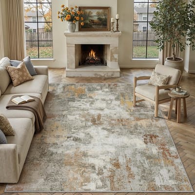 Dailygoods- Vloerkleed extra groot 200 x 300 cm - Laagpolig - Antislip - Wasbaar - Lichtgewicht - Duurzaam materiaal - Tapijt