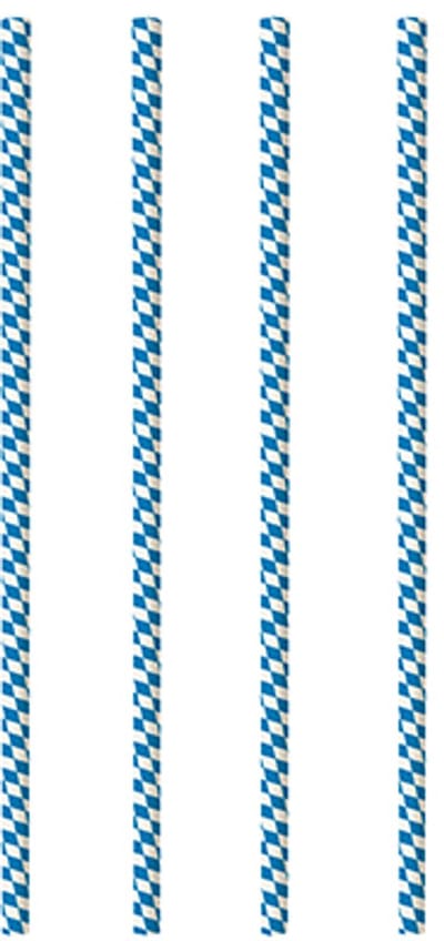 10x 100 Drinkrietjes papier Ø 6 mm · 20 cm Beiers blauw