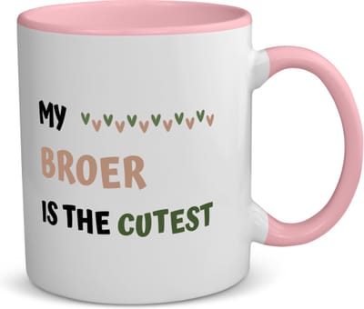 Akyol - my broer is the cutest koffiemok - theemok - roze - Broer - schattige broer - verjaardagscadeau - verjaardag - cadeau - cadeautje voor broer - broer artikelen - kado - geschenk - gift - 350 ML inhoud