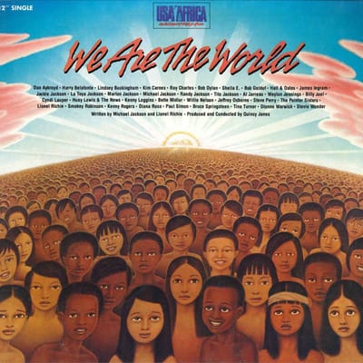 12-inch Plaat USA FOR AFRICA We Are The World Grace US205179 COLUMBIA 1985 US Pop Gebruikt white