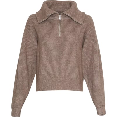 MSCH Copenhagen Mschgytta Zip Pullover Truien & vesten Dames - Sweater - Hoodie - Vest- Bruin - Maat M/L