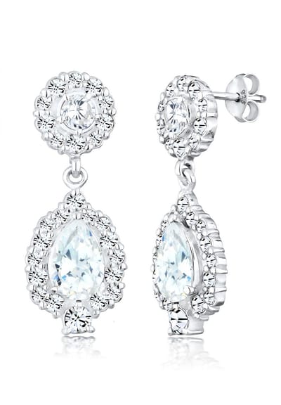 Elli PREMIUM Dames Oorbellen Dames Oorbellen Glamour Vintage met Kristallen en Zirkonia Kristallen in 925 Sterling Zilver