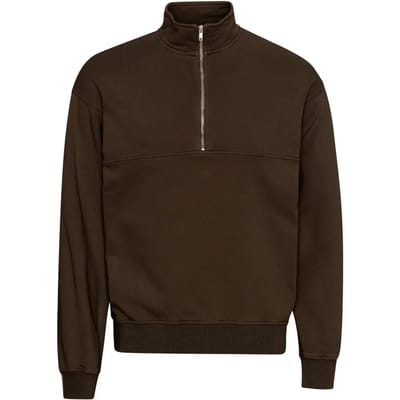 Sweatshirt 1/4 rits Colorful Standard Organic coffee brown
