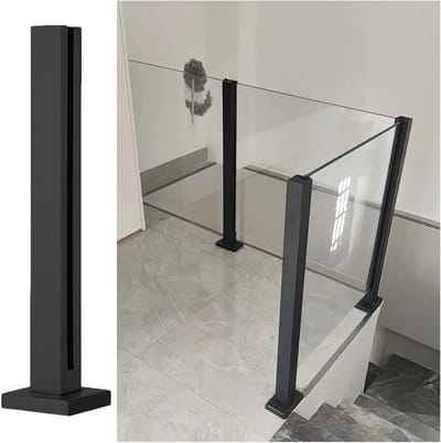 Omheiningspost RVS - Balustrade Zuil - Balkon Terras - 304 Roestvrij Staal - 5x5 cm - Zilverkleurig