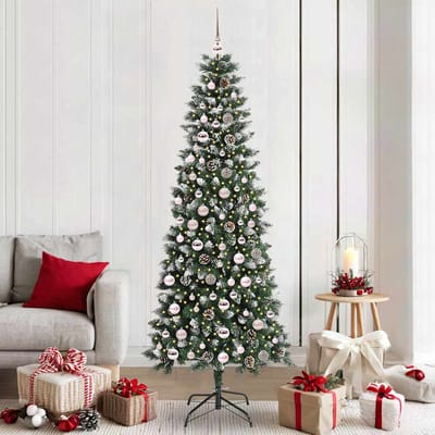 vidaXL - Kunstkerstboom - Groen - 210 - cm - PVC - en - Plastic - en - Staal
