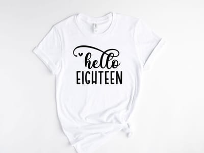 Lykke Hello Eighteen T-Shirt | 18 Jaar| Dames - Heren –| Unisex T-shirt| Maat L