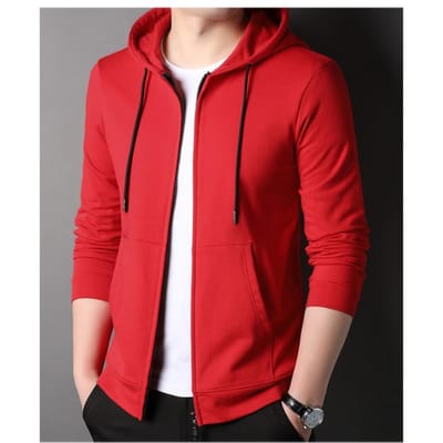 Katoenen Hoodie Heren Vest Lente Nieuw Casual Sportjas Heren Sweatshirt Heren 3XL red