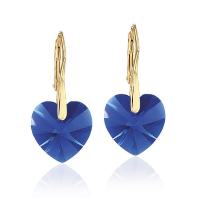 Montebello Oorbellen Noor HG98 - Swarovski Hart - 925 Zilver Verguld - Ø14mm - 30mm