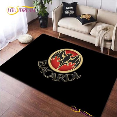 Bacardi Rum logo Creatieve Vloerkleden, Tapijt voor Woonkamer Slaapkamer Huisdecoratie, Kinderen Keuken Badkamer Antislip Vloermat Alfombra 40x60cm