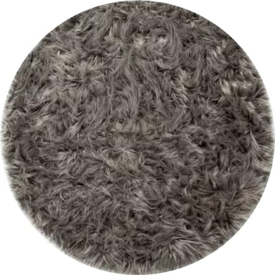 Hoogpolig tapijt Playara antraciet 90 cm rond