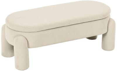 ACEP Opbergbank - Opbergkist - Poef met opbergruimte - Stijlvolle opbergbank - Witte bank - 112 x 43 x 43 cm - Kinderkamer accessoires-
