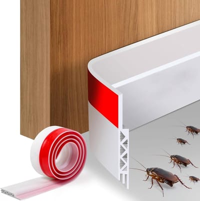 Famanu – Deurafdichting - afdichting voor deuren van rubber - zelfklevend - tochtstopper - onderste afdichting - winddicht - stofdicht - stofdicht - 100 cm x 5 cm - wit