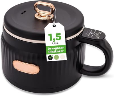 DYNA® Rijstkoker klein - Rijstkoker - Rijstkokers - Zwart- ‎25cmx 25cmx 20cm; 1.2 kg
