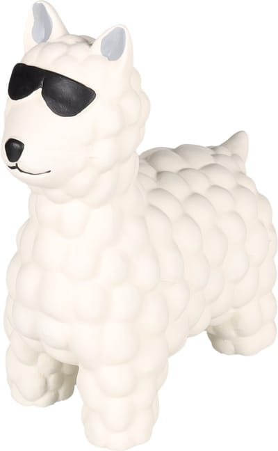 FLAMINGO - DEMBU HONDEN SPEELGOED LAMA - 15,1 CM - WIT