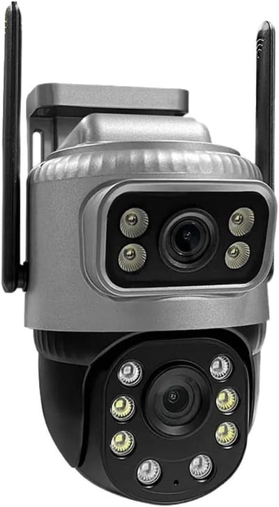Beveiligingscamera Buiten - IP Camera - Thuis Bewaken - Dubbele Lens - 8MP - Wit