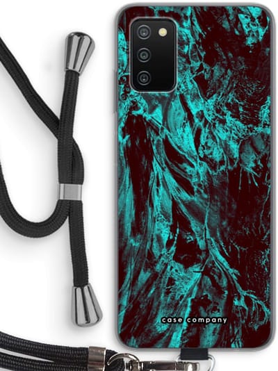 Case Company® - Hoesje met koord geschikt voor Samsung Galaxy A03S hoesje met Koord - Ice Age - Telefoonhoesje met Zwart Koord - Bescherming aan alle Kanten en Over de Schermrand