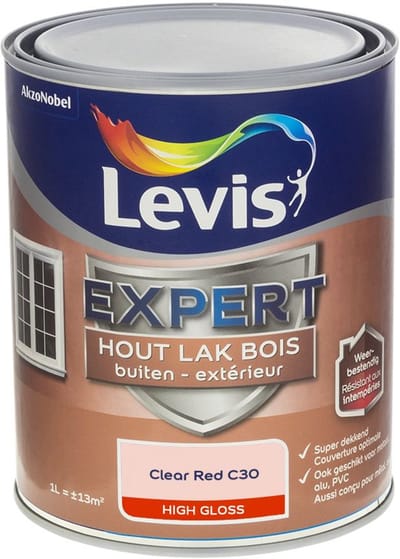 Levis - Expert Hout Lak Buiten High Gloss Mix - Clear Red C30 - Mengverf - 1 L