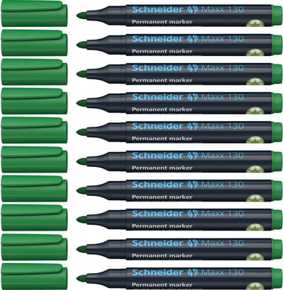 Schneider permanent marker - Maxx 130 - ronde punt - schrijfkleur groen - doos 10 stuks