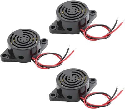 Piezo Buzzer - Alarm Sirene - Akoestisch Waarschuwen - Continu Piep Geluid - 3 Stuks - Zwart