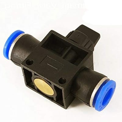 Afsluitventiel en Pneumatische Koppeling voor Luchtdruk, Water en Vacuüm - 8mm Zwart en Blauw