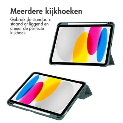 imoshion Tablet Hoes - Geschikt voor Apple iPad 11 (2025) A16 11 inch / iPad 10e generatie (2022) 10.9 inch - Trifold Hardcase Bookcase - Groen