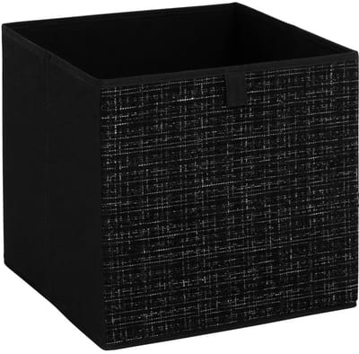 5Five Opbergbox kastmand - zwart/tweed - 31 x 31 x 31 cm - opbergers/kastmanden