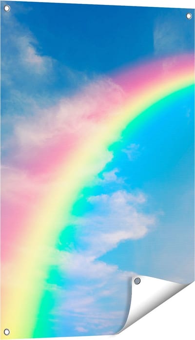 Gards Tuinposter Regenboog - 60x90 cm - Tuindoek - Tuindecoratie - Wanddecoratie buiten - Tuinschilderij