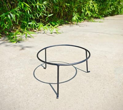 Vuurkorf standaard - Plantenbak houder - Terras decoreren - Gepoedercoat metaal - D30 H16cm - Zwart