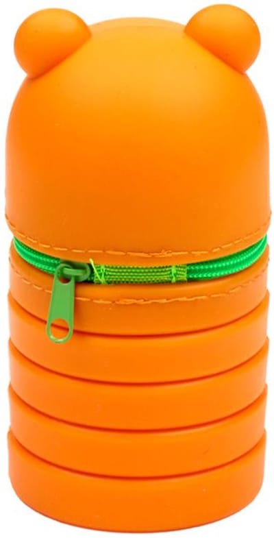 Adoramals Tiger Pop Up Silicone Pencil Case- Pennenzak in Silicone Height 12.5-20cm Width 6cm Depth 6cm- School- Stationery