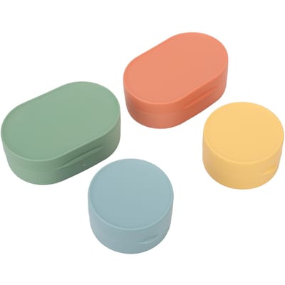 4 porte-savons portables ronds ovales récipients à savon de toilette boîtes de rangement avec filets moussants brown