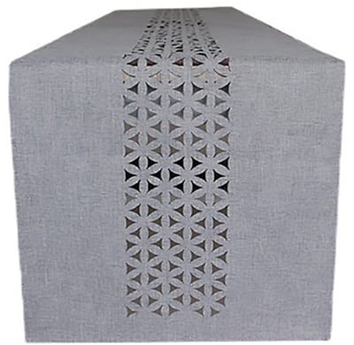 SnelShoppen - Table Runner Lente Modern Grijs Boho Tafelkleed Linnen Wasbaar Waterafstotend 184 x 33 cm voor Feest Keuken Tuin