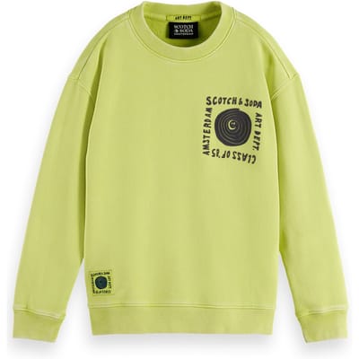 Scotch & Soda Boy Loose-fit Artwork Sweatshirt Green Glow Taglia: 4 | Maglioni Outlet | kids | Verde