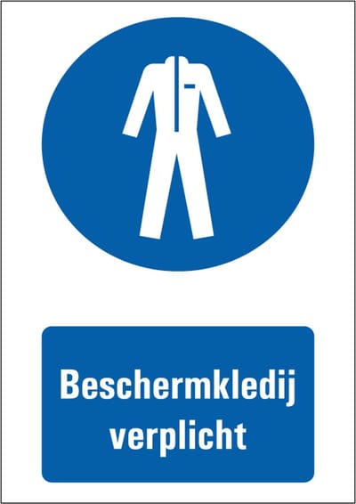 Beschermkledij verplicht tekststicker 297 x 210 mm (A4)
