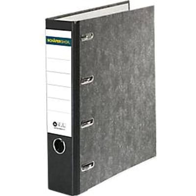 Schäfer Shop Select dubbele ordner, DIN A5, rugbreedte 80 mm, kwaliteit hefboommechanisme, rugetiket & grijpgat, Blaue Engel, zwart