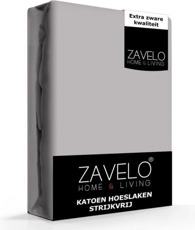 Zavelo Hoeslaken Katoen Strijkvrij Licht Grijs - 2-persoons (140x200 cm) - Hoogwaardige Kwaliteit - Rondom Elastisch - Perfecte Pasvorm