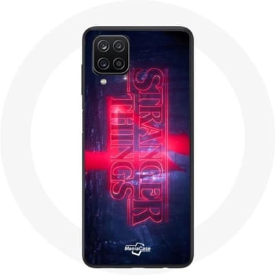 Coque pour Samsung Galaxy A12 Stranger Things Logo Transparent Saison 4 Bande annonce 2022