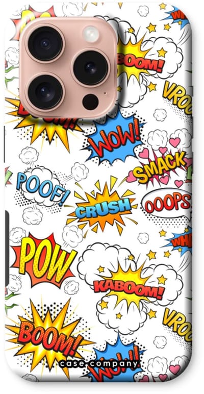Case Company® - Hoesje geschikt voor iPhone 16 Pro hoesje - Pow Smack - Tough Case - Maximale Bescherming alle Kanten en Schermrand